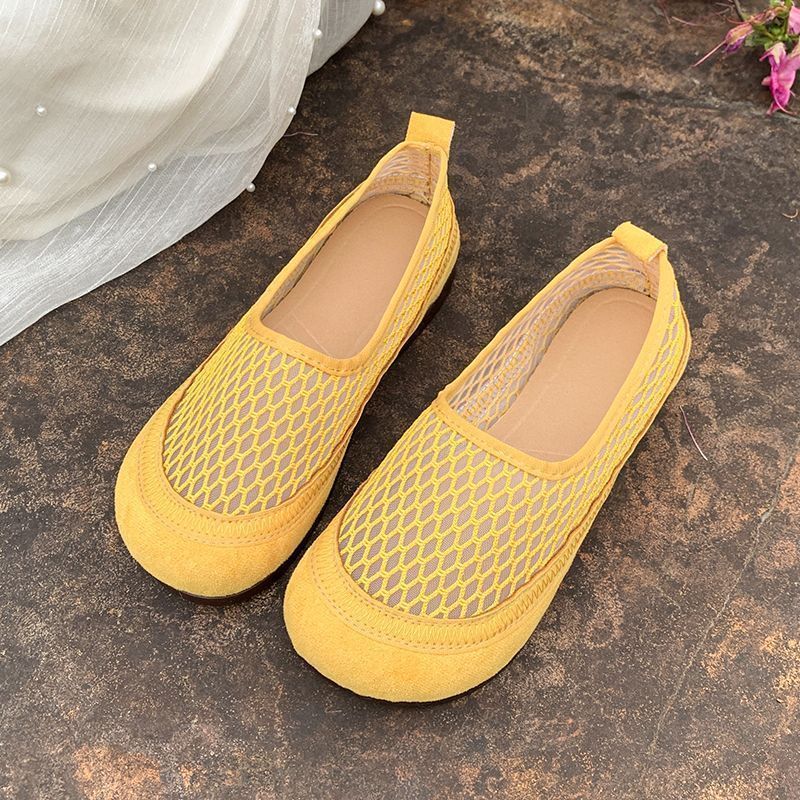 Damen Mesh-Ballerinas mit elastischem Einsatz und rutschfester Sohle EB