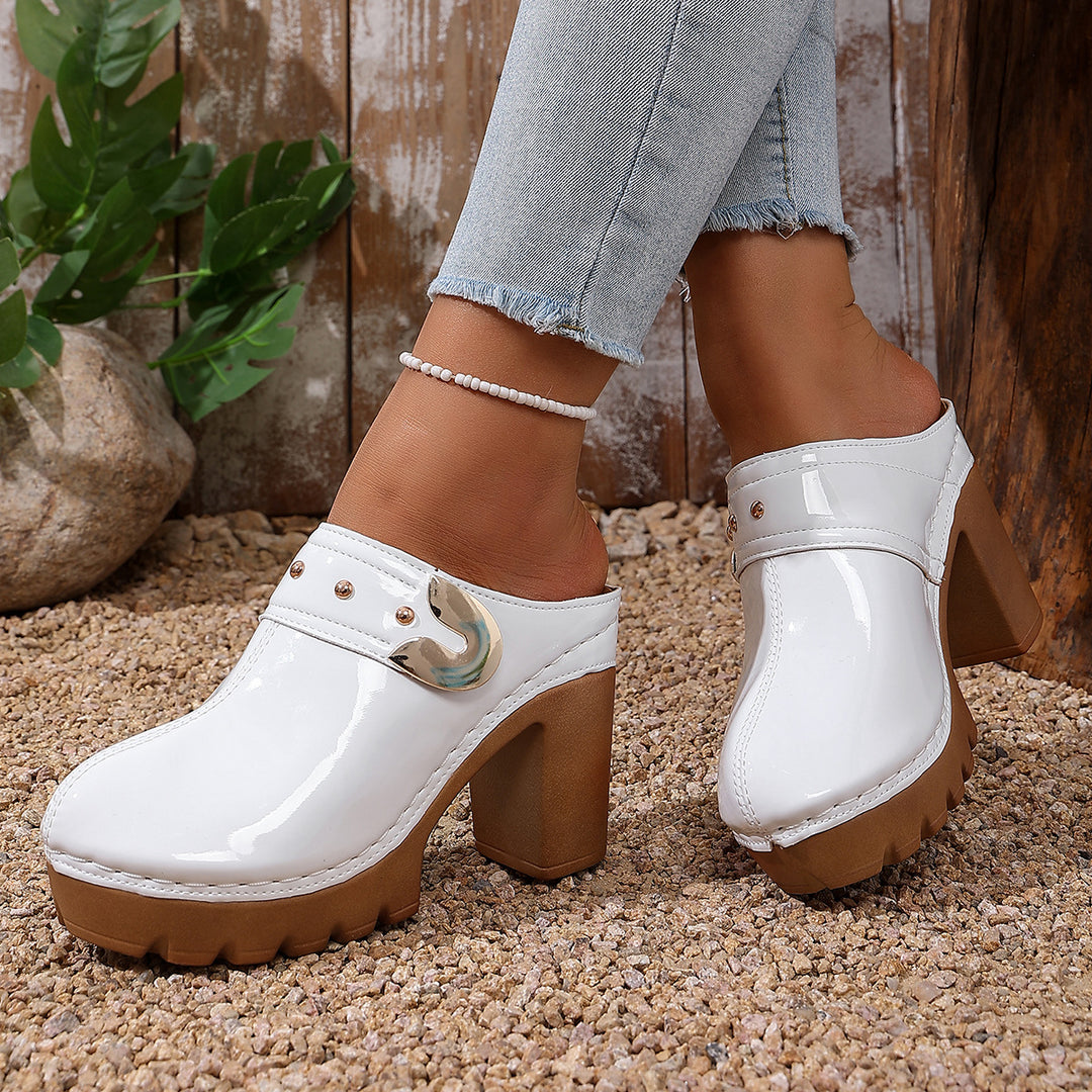 Damen Hochwertige Clogs mit Holzsohle EB
