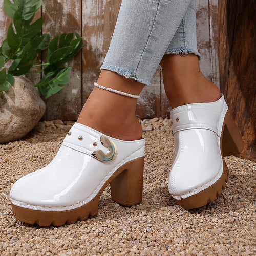 Damen Hochwertige Clogs mit Holzsohle EB
