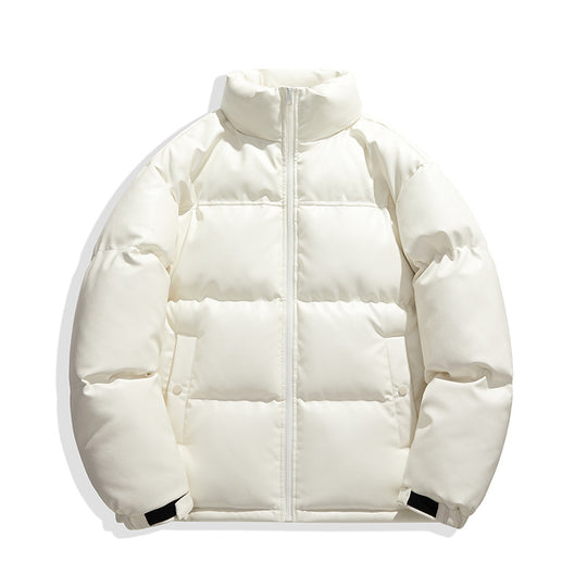 Unisex gesteppte Isolationsjacke mit Kunstleder-Schulterbesatz und hohem Stehkragen EB