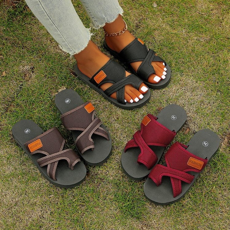 Damen Komfortable Freizeit-Sandalen mit elastischen Riemen EB