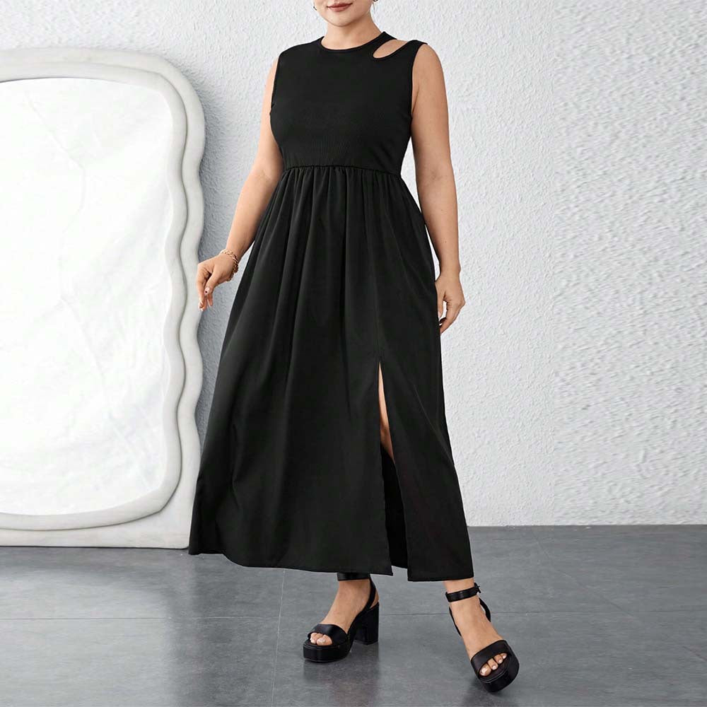 Damen Maxikleid mit seitlichem Schlitz und elegantem Design EB