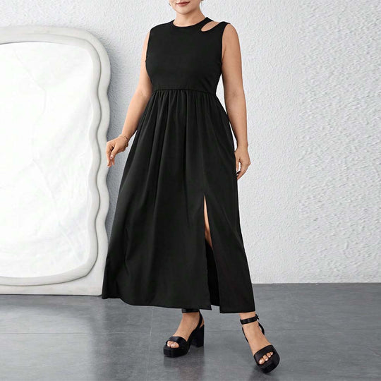 Damen Maxikleid mit seitlichem Schlitz und elegantem Design EB