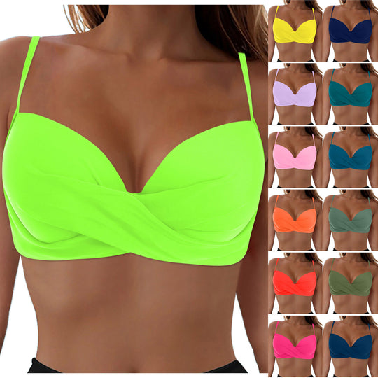 Damen Elegantes Bikinioberteil mit Wickeldesign EB