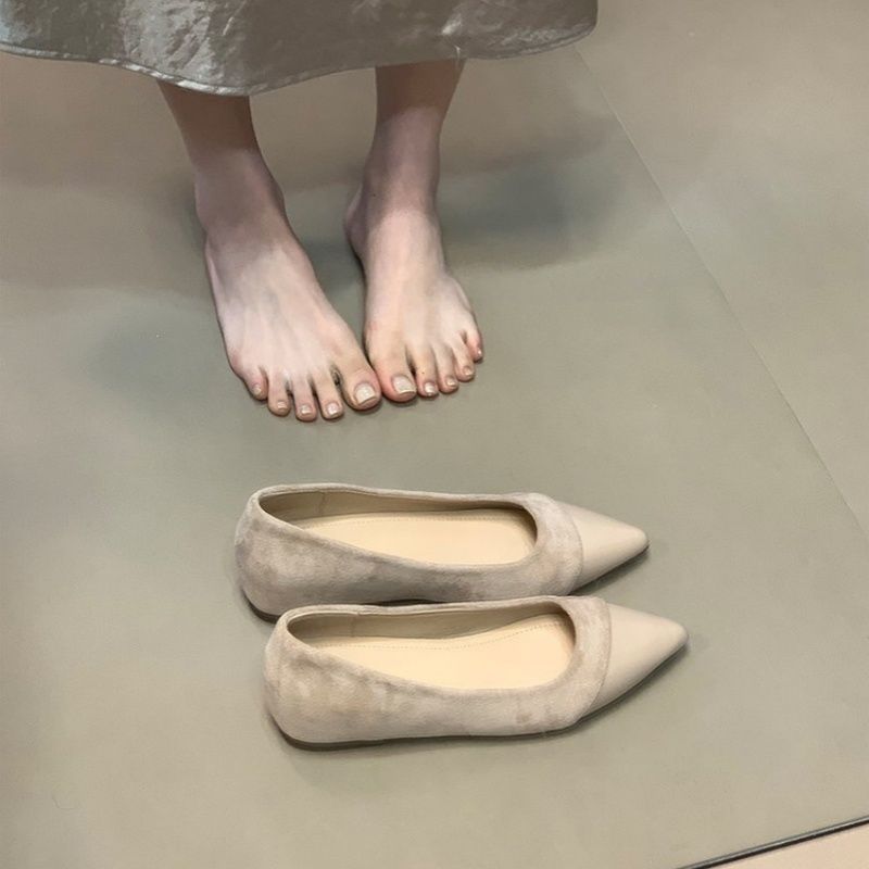 Damen spitze Ballerinas mit elegantem Velvet-Obermaterial EB