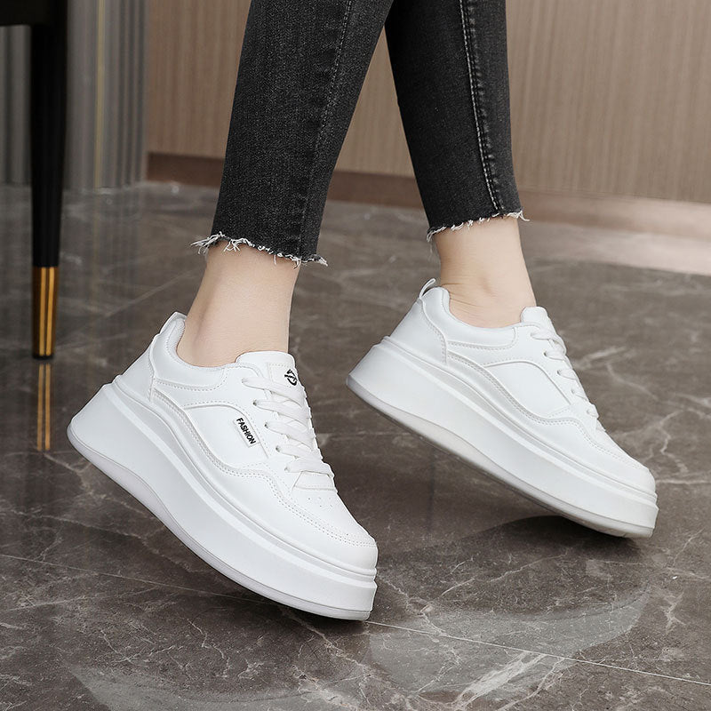 Damen Modische Plateau-Sneaker mit atmungsaktivem Obermaterial und gepolsterter Innensohle EB