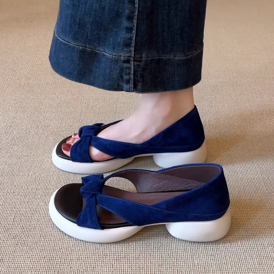Damen Sandalen mit dekorativem Knoten und komfortabler Sohle EB