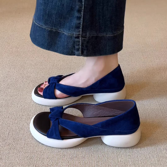 Damen Sandalen mit dekorativem Knoten und komfortabler Sohle EB