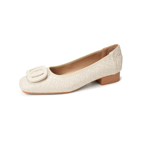 Damen Ballerinas mit schickem Reliefmuster und modischem Schnallenakzent EB