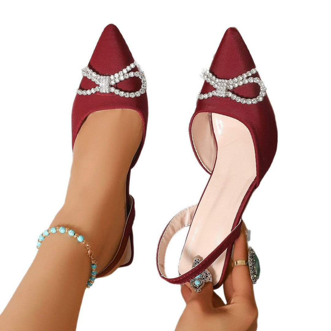 Damen Slingback-Pumps mit glamourösem Schleifenakzent EB