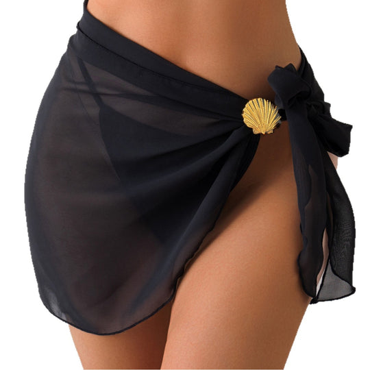 Damen Strandrock mit raffiniertem Knoten und dekorativer Muschelapplikation EB
