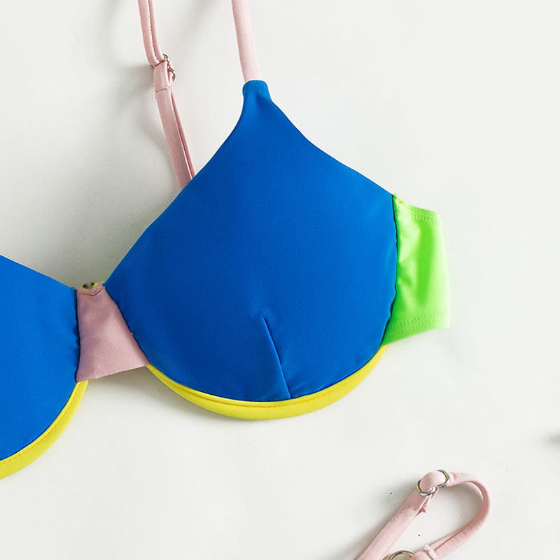 Damen Triangel-Bikini mit modischen Farbakzenten EB