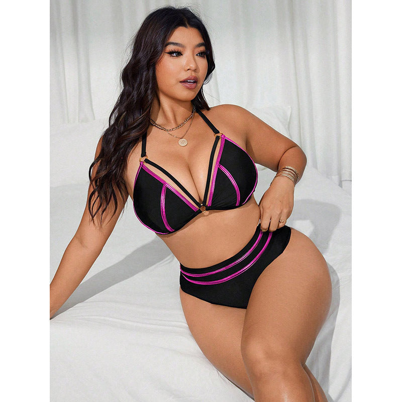 Damen Bikini-Set mit eleganten Kontraststreifen EB