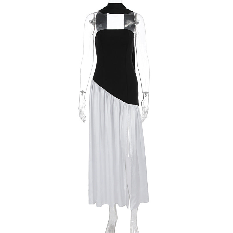Damen Maxi-Kleid mit elegantem schulterfreiem Design und asymmetrischem Schnitt EB