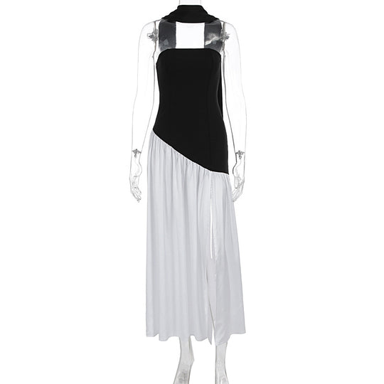 Damen Maxi-Kleid mit elegantem schulterfreiem Design und asymmetrischem Schnitt EB