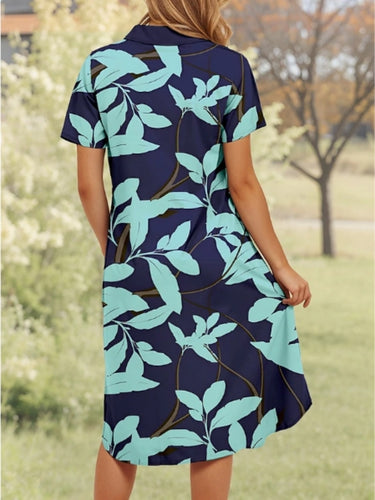 Damen Polo-Kleid mit floralem Design und komfortablem Schnitt EB