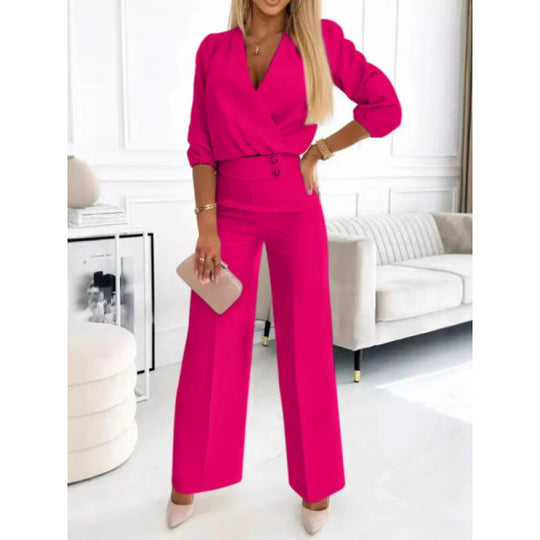Damen elegantes Jumpsuit mit weiten Beinen EB