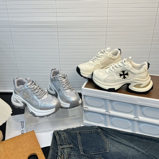 Damen Chunky Sneakers mit atmungsaktiver Mesh-Oberfläche und stabiler Sohle EB