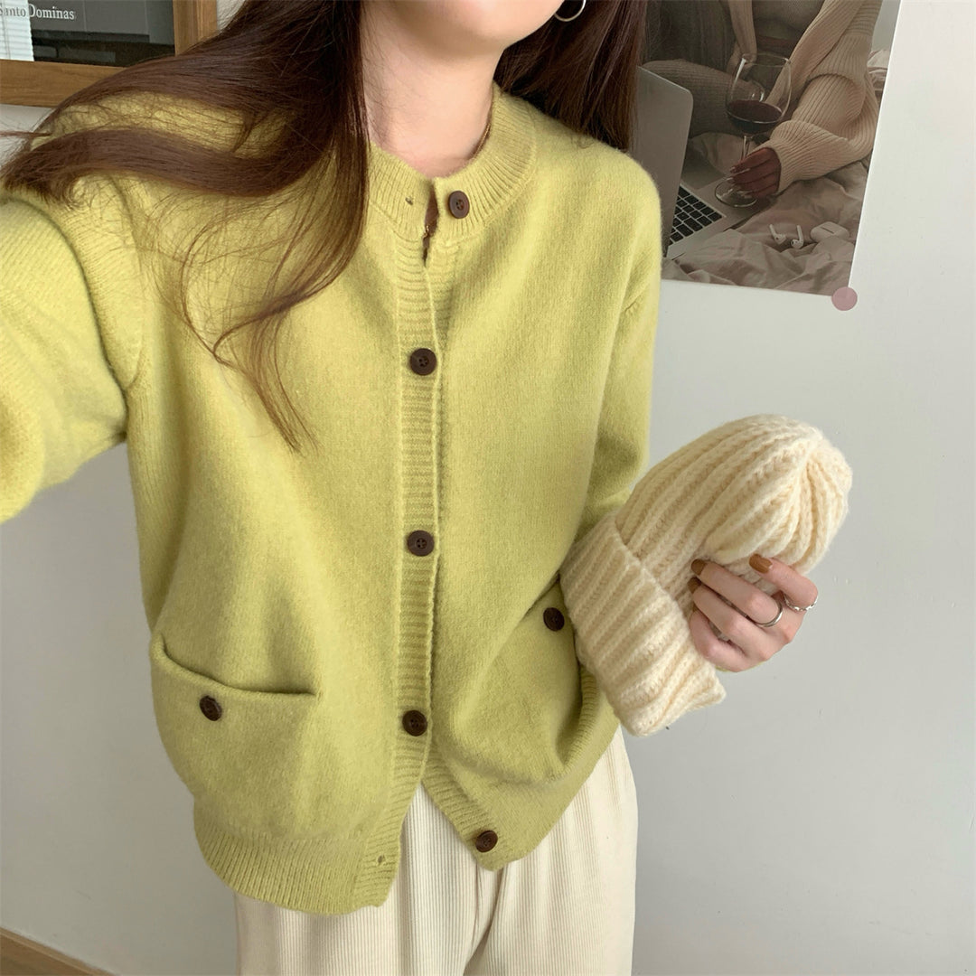 Damen Kuschelige Strickjacke mit praktischen Taschen EB