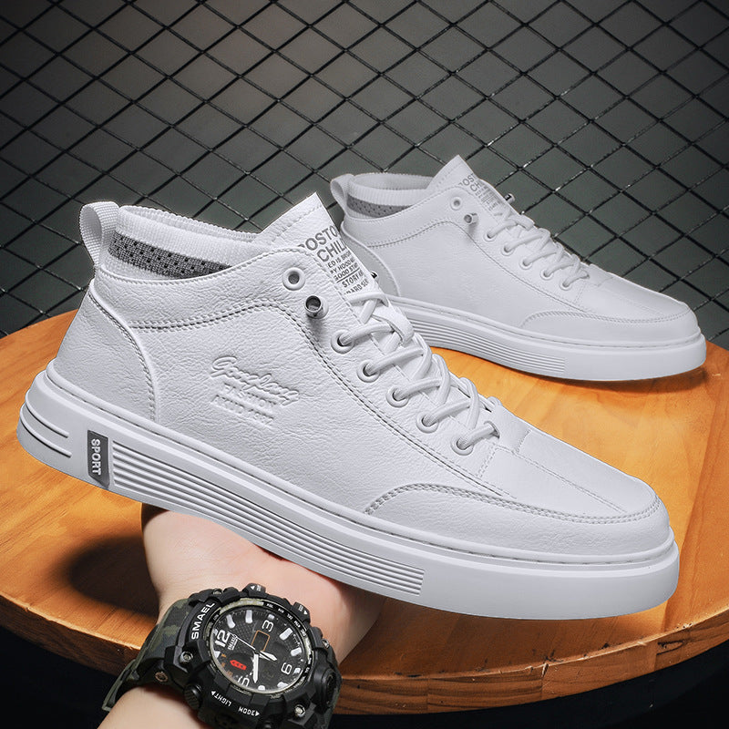 Damen Hohe Sneakers aus langlebigem Kunstleder mit elastischem Kragen EB