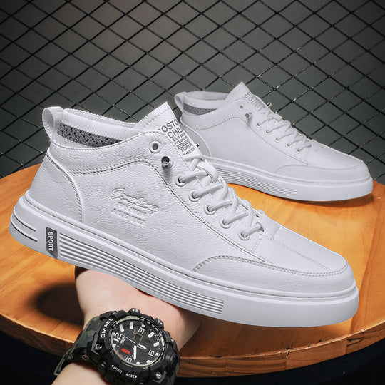 Damen Hohe Sneakers aus langlebigem Kunstleder mit elastischem Kragen EB