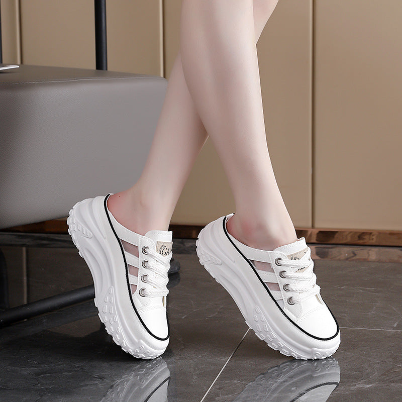 Damen bequeme Slip-On Sneakers mit atmungsaktiver Mesh-Oberfläche und rutschfester Sohle EB