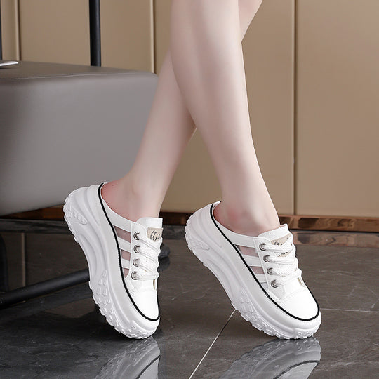 Damen bequeme Slip-On Sneakers mit atmungsaktiver Mesh-Oberfläche und rutschfester Sohle EB