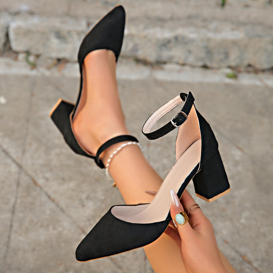 Damen Slingback-Pumps mit eleganter künstlerischer Struktur und komfortablem Blockabsatz EB