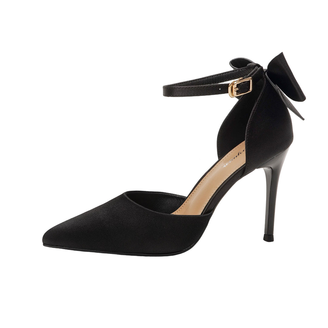 Damen schicke High Heels mit dekorativem Schleifenverschluss EB