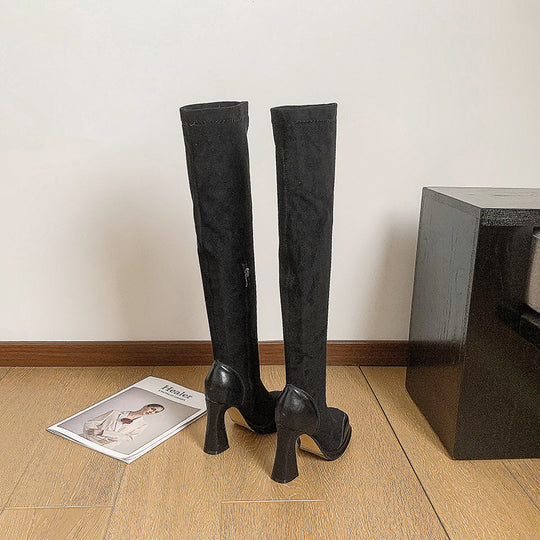EB | Über-die-Knie-Stiefel mit Blockabsatz