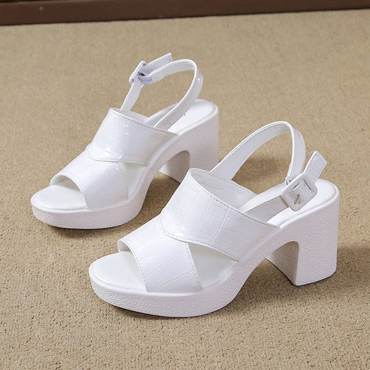Damen modische Sling-Sandalen mit elegantem Blockabsatz und stilvollem Obermaterial EB