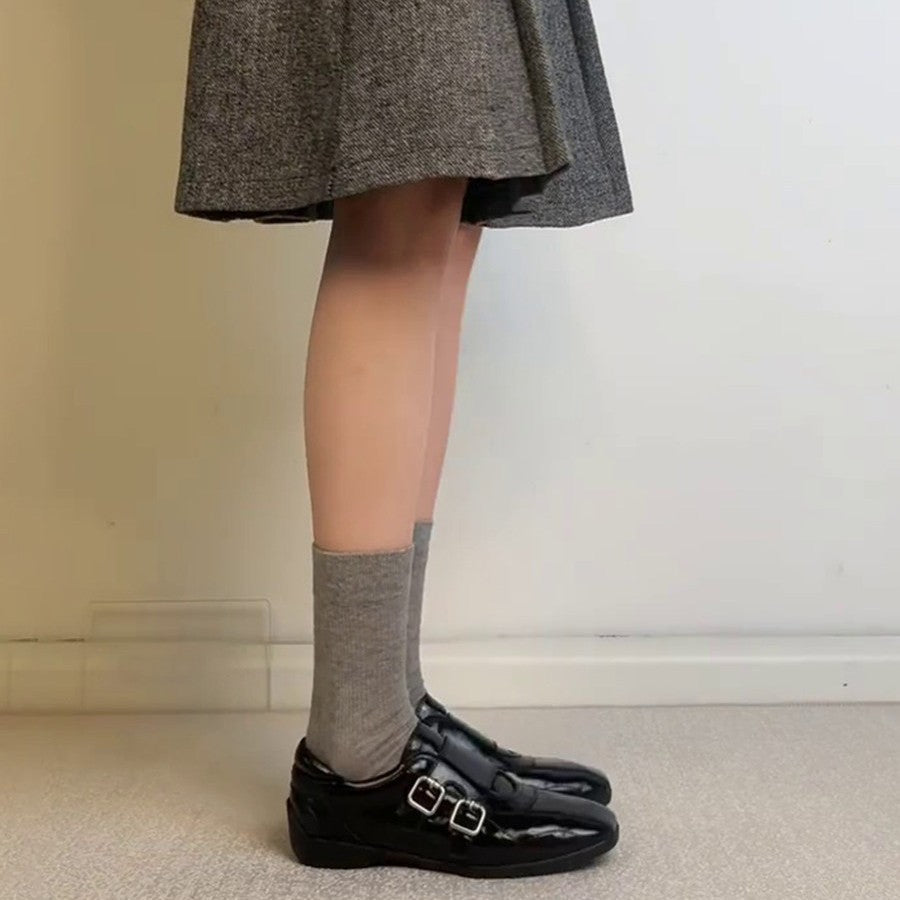 Damen elegante Schnürschuhe mit doppeltem Riemenverschluss EB