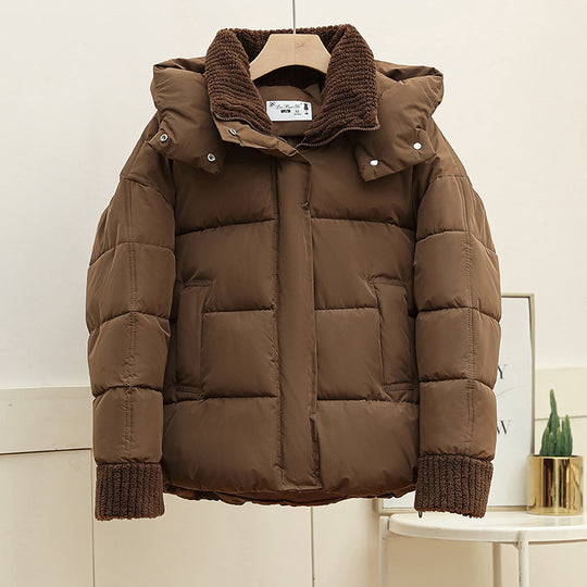 Damen Wattierte Freizeitjacke mit hohem Kragen und modischen Strickdetails EB