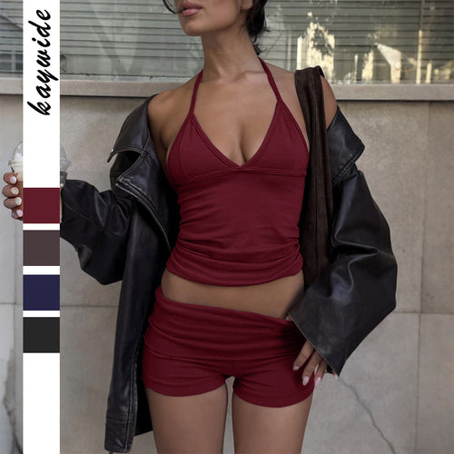 Damen Sportliches Oberteil und Shorts-Set EB