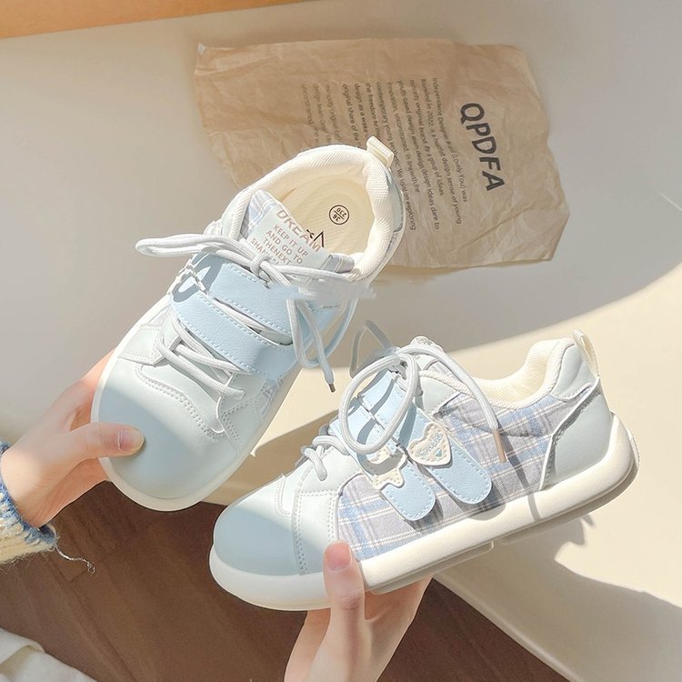Damen Sneakers mit Karo-Muster und komfortablem Klettverschluss EB