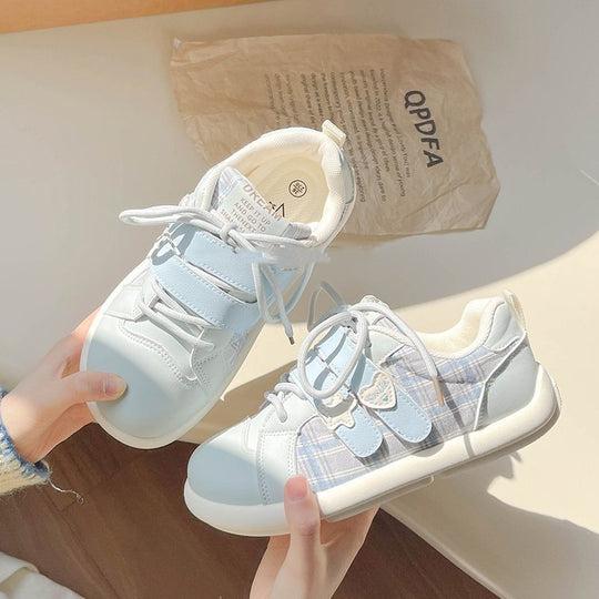 Damen Sneakers mit Karo-Muster und komfortablem Klettverschluss EB
