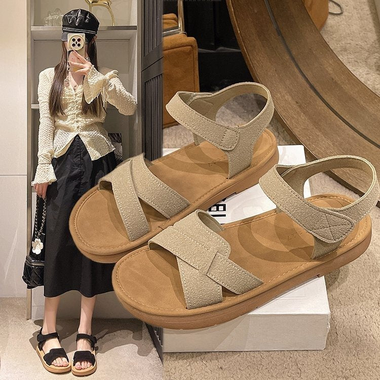 Damen modische Riemensandalen mit flexiblem Fußbett und verstellbaren Riemen EB