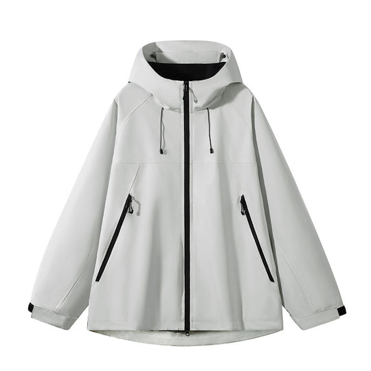 Herren elastische Softshell-Hoodiejacke mit ergonomischem Raglanschnitt, Zwei-Wege-Reißverschluss und verstellbaren Klettmanschetten EB