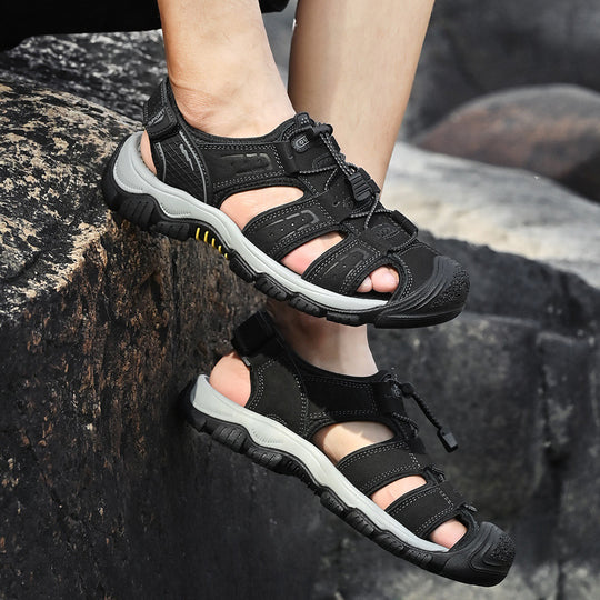 Damen Sportliche Outdoor-Sandalen mit elastischem Schnellschnürsystem und rutschfester Sohle EB