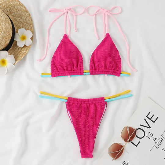 Damen Bikini-Set mit verstellbaren Trägern und kombiniertem Gummibund EB