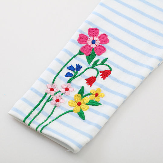 Mädchen Leggings mit buntem Blütenstickdesign EB