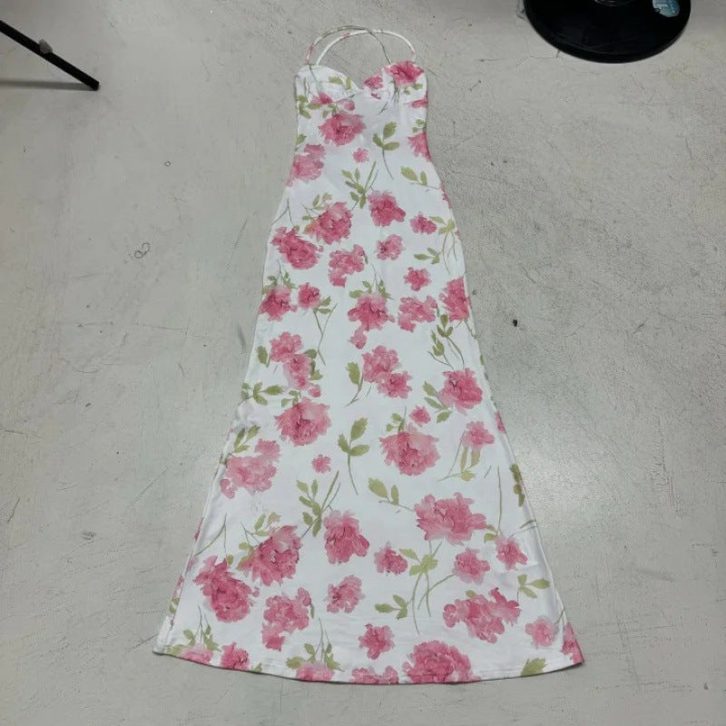 Damen Sommerliches Maxikleid mit floralem Muster und feinen Spaghetti-Trägern EB
