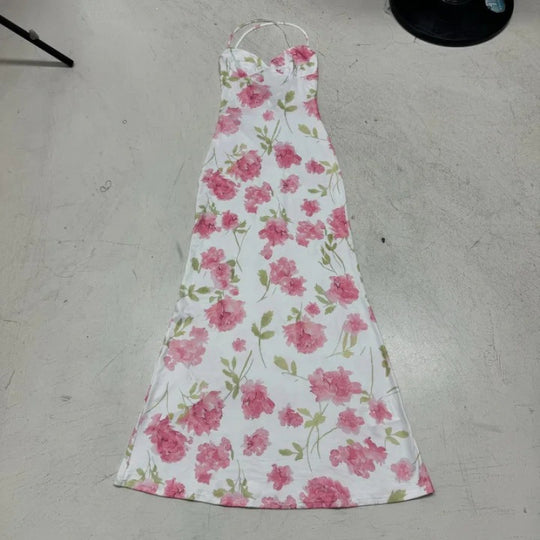 Damen Sommerliches Maxikleid mit floralem Muster und feinen Spaghetti-Trägern EB