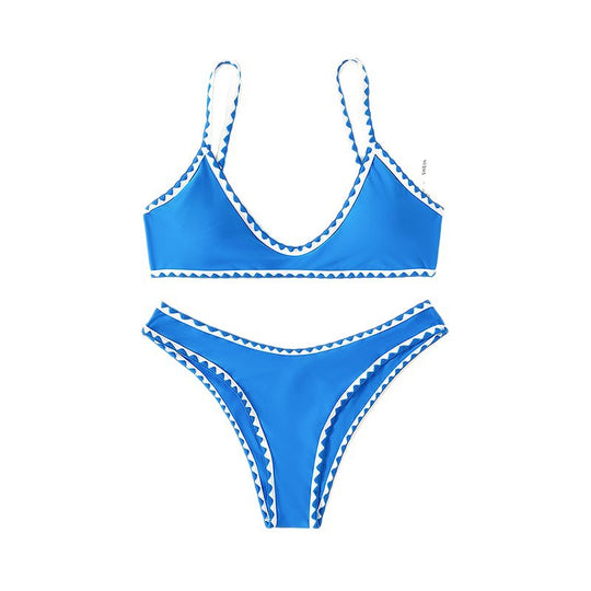 Damen Bikini-Set mit raffiniertem geometrischem Schnitt und verstellbaren Trägern EB