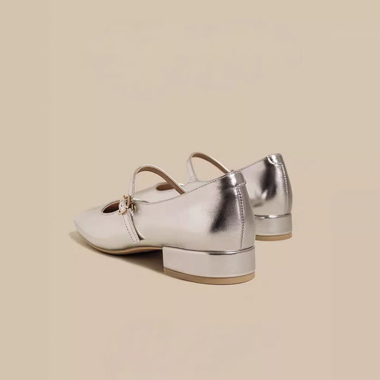 Damen elegante Ballerinas mit dekorativer Schnalle EB