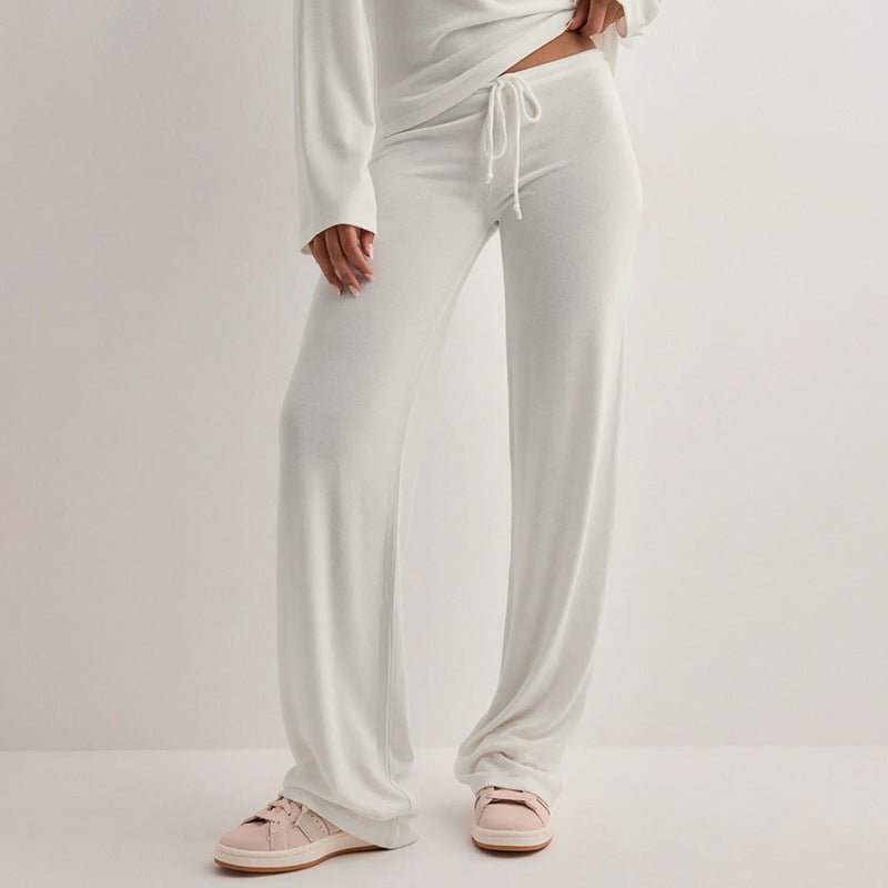 Damen bequeme Lounge-Hosen mit verstellbarem Bund EB