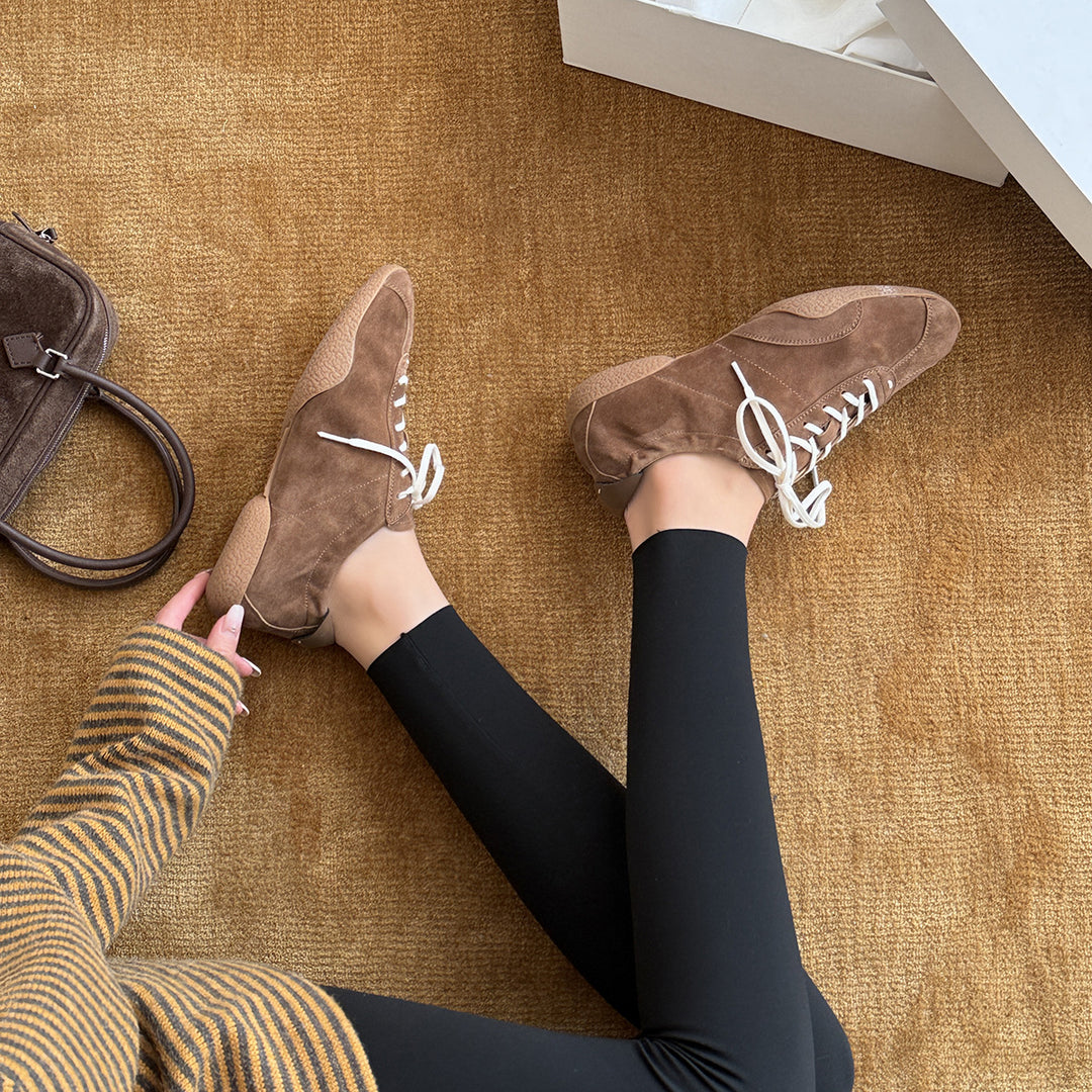 Damen Bequeme Sneakers aus hochwertigem Wildleder mit atmungsaktiver Innensohle EB