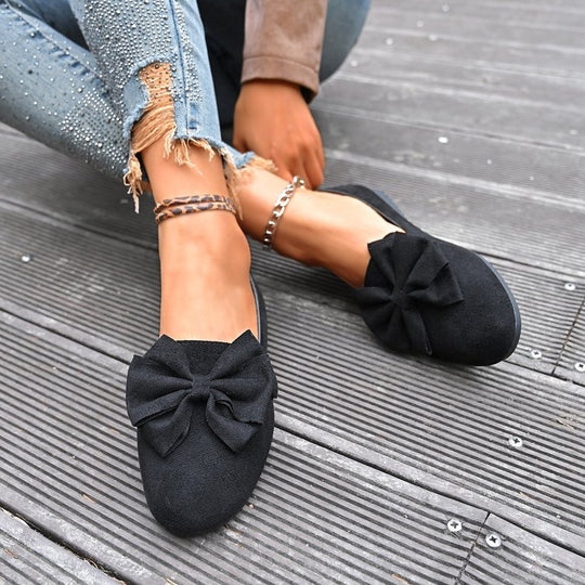Damen Ballerinas mit eleganter Schleifenverzierung EB