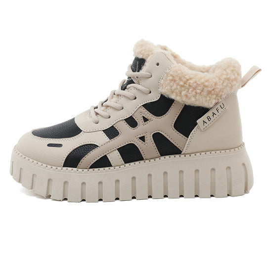 Damen High-Top Sneakers mit kuscheligem Innenfutter und robustem Sohlenprofil EB