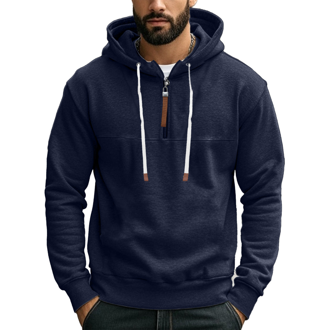 Herren Kapuzensweater mit halbem Reißverschluss und modernem Schnitt EB